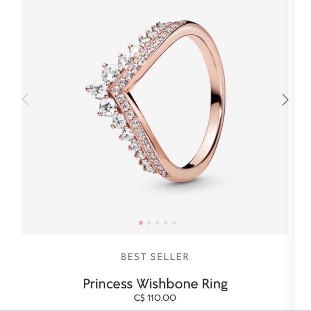~SOLD~Pandora Princess Wishbone Ring